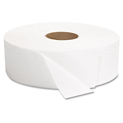 GEN JRT Jumbo Bath Tissue, Septic Safe, 2-Ply, White, 3.3" x 1,375 ft, 12" dia, 6 Rolls/Carton (GEN1513)