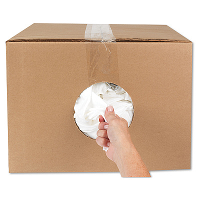 HOSPECO New Bleached White T-Shirt Rags, 25 Pounds/Bag (HOS45525)