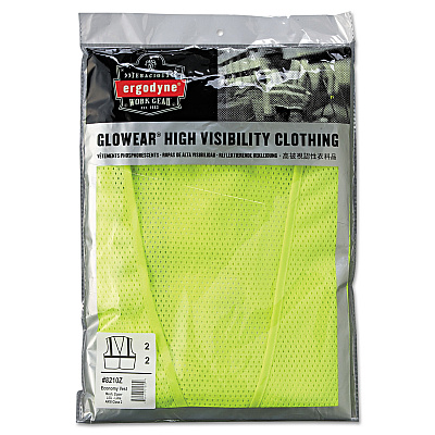 ergodyne GloWear 8210Z Class 2 Economy Vest, Polyester Mesh, Large to X-Large, Lime (EGO21055)