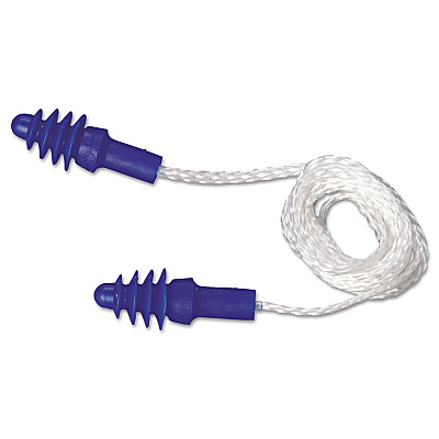 Howard Leight by Honeywell DPAS-30W AirSoft Multiple-Use Earplugs, 27NRR, White Nylon Cord, BE, 100 Pairs