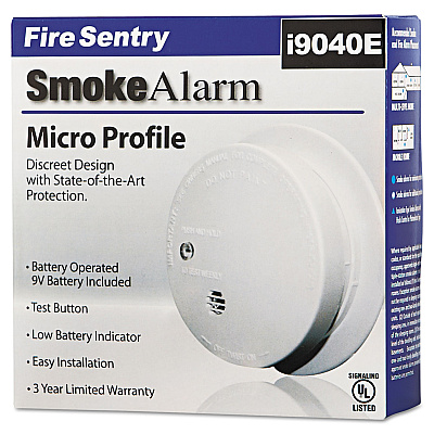 Kidde Battery-Operated Smoke Alarm Unit, 9V, 3.88" Diameter (KID0914E)
