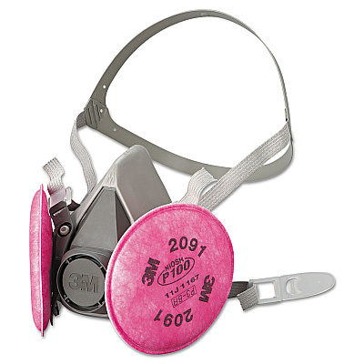 3M Half Facepiece Respirator 6000 Series, Reusable, Medium (MMM6291)