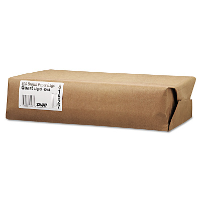 General Liquor-Takeout Quart-Sized Paper Bags, 4.25" x 2.5" x 16", Natural, 500/Bundle (BAGLQQUART500)