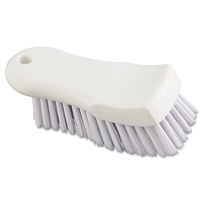 Boardwalk Scrub Brush, White Polypropylene Bristles, 6" Brush, 6" Handle (BWKFSCBWH)
