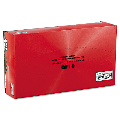 Bagcraft QF10 Interfolded Dry Wax Deli Paper, 10 x 10.25, White, 500/Box, 12 Boxes/Carton (BGC011010)