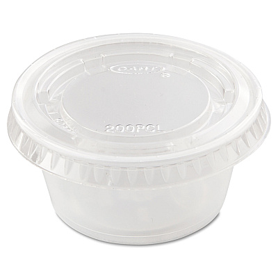 Dart Portion/Souffle Cup Lids, PET, Fits 1.5 oz to 2.5 oz Cups, Clear, 2,500/Carton (DCCPL200N)