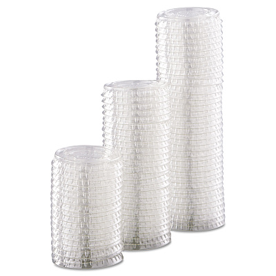 Dart Portion/Souffle Cup Lids, Fits 0.5 oz to 1 oz Cups, PET, Clear, 125 Pack, 20 Packs/Carton (DCCPL100N)