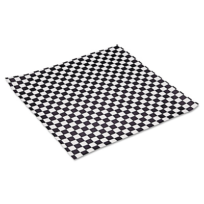Bagcraft Grease-Resistant Paper Wraps and Liners, 12 x 12, Black Check, 1,000/Box, 5 Boxes/Carton (BGC057800)