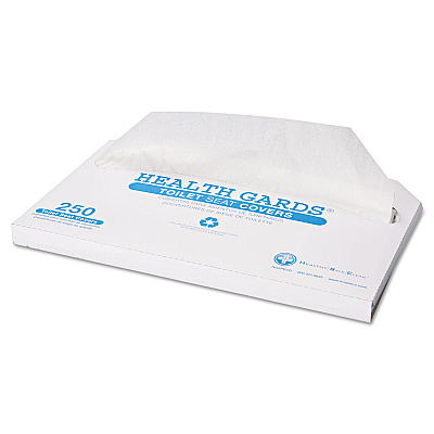 HOSPECO Health Gards Toilet Seat Covers, Half-Fold, 14.25 x 16.5, White, 250/Pack, 10 Boxes/Carton (HOSHG2500)