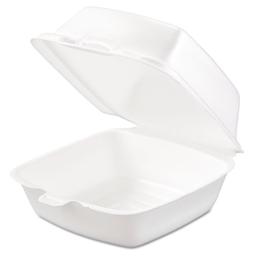 Dart Foam Hinged Lid Containers, 5.38 x 5.5 x 2.88, White, 500/Carton (50HT1)