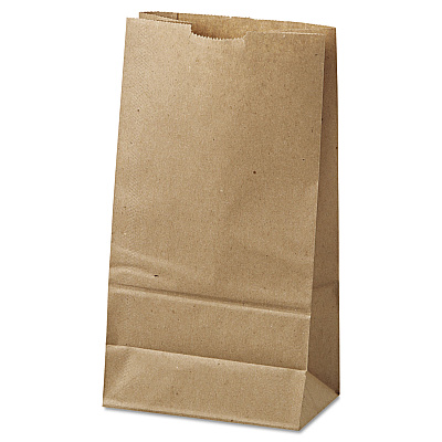 General Grocery Paper Bags, #6 Size, 6" x 3.63" x 11.06", Natural, 500/Bundle (BAGGK6500)