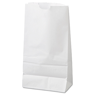 General Grocery Paper Bags, #6 Size, 6" x 3.63" x 11.06", White, 500/Bundle (BAGGW6500)