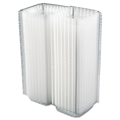 Dart ClearSeal Hinged-Lid Plastic Containers, 8.3 x 8.3 x 3, Clear, Plastic, 250/Carton (DCCC90PST1)