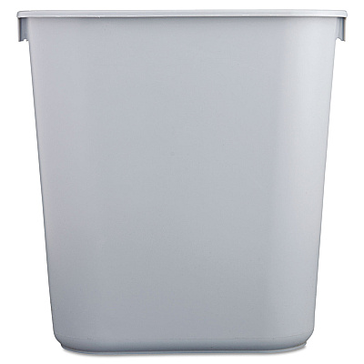 Rubbermaid Commercial Deskside Plastic Wastebasket, 3.5 gal, Plastic, Gray (RCP2955GRA)