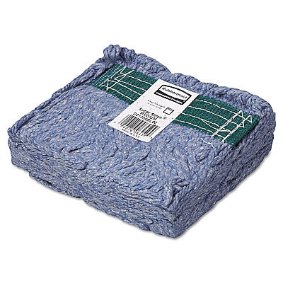 Rubbermaid Commercial Super Stitch Blend Mop Head, Medium, Cotton/Synthetic, Blue, 6/Carton (RCPD212BLU)