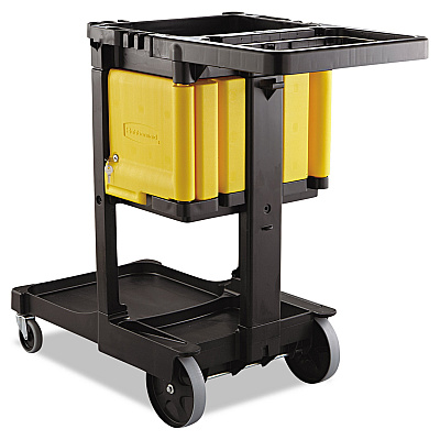 Locking Cabinet, For Rubbermaid Commercial Cleaning Carts, Yellow (RCP6181YEL)
