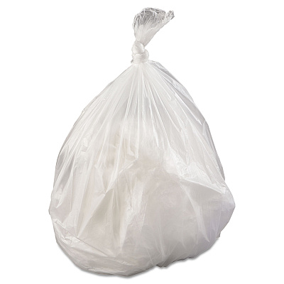 Inteplast Group High-Density Commercial Can Liners, 45 gal, 17 mic, 40" x 48", Clear, Interleaved Roll, 25 Bags/Roll, 10 Rolls/Carton (IBSS404817N)