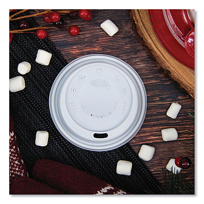Solo Cappuccino Dome Sipper Lids, Fits 12 oz, White, 1,000/Carton (DCC12EL)