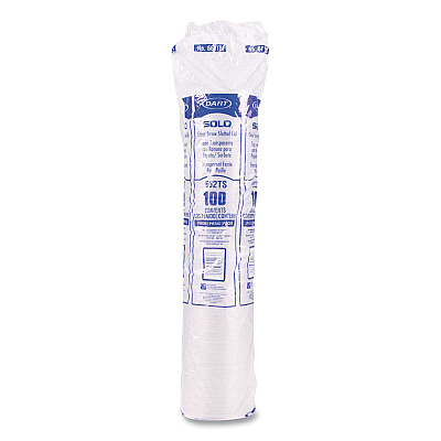 Solo Straw-Slot Cold Cup Lids, Fits 9 oz to 20 oz Cups, Clear, 100/Pack (DCC662TSPK)