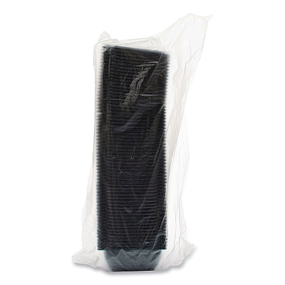 Dart PresentaBowls Pro Black Square Bowls, 12 oz, 5 x 5 x 2, Black, Plastic, 63/Bag, 8 Bags/Carton (DCCB12SB)
