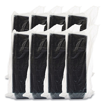 Dart PresentaBowls Pro Black Square Bowls, 12 oz, 5 x 5 x 2, Black, Plastic, 63/Bag, 8 Bags/Carton (DCCB12SB)