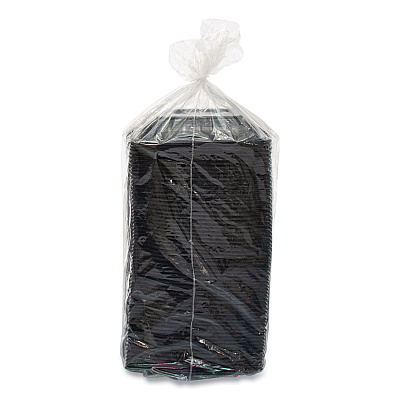 Dart PresentaBowls Pro Black Square Bowls, 24 oz, 8.5 x 8.5 x 1.8, Plastic, 63/Bag, 4 Bags/Carton (DCCB24SB)