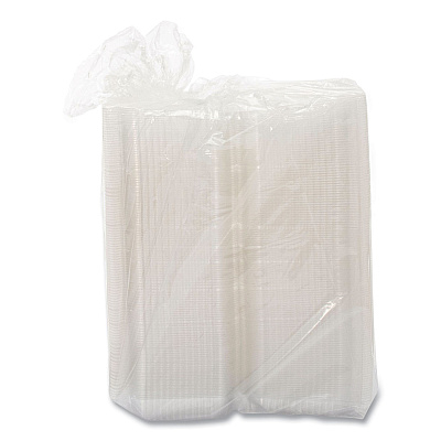 Dart StayLock Clear Hinged Lid Containers, 6 x 7 x 2.1, Clear, Plastic, 125/Packs, 2 Packs/Carton (DCCC26UT1)