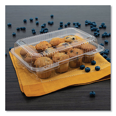 Dart StayLock Clear Hinged Lid Containers, 6 x 7 x 2.1, Clear, Plastic, 125/Packs, 2 Packs/Carton (DCCC26UT1)