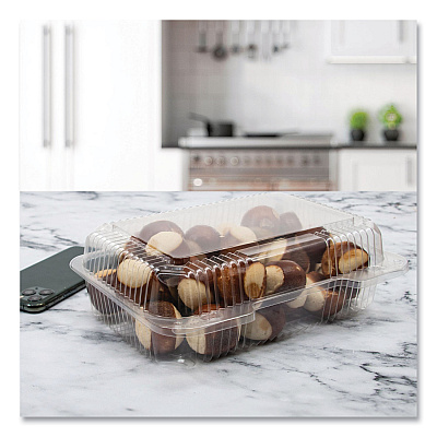 Dart StayLock Clear Hinged Lid Containers, 6 x 7 x 2.1, Clear, Plastic, 125/Packs, 2 Packs/Carton (DCCC26UT1)