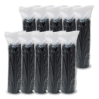 Solo Cappuccino Dome Sipper Lids, Fits 12 oz to 24 oz Cups, Black, 100/Pack, 10 Packs/Carton (DCC16ELBLK)