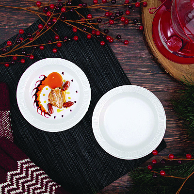 Dart Mediumweight Foam Dinnerware, Plate, 6" dia, White, 125/Pack (DCC6PWQRPK)