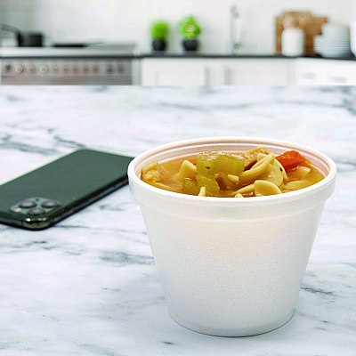 Dart Food Containers, Squat, 8 oz, White, Foam, 1,000/Carton (DCC8SJ12)