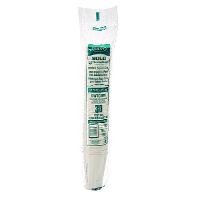 Solo Thermoguard Insulated Paper Hot Cups, 16 oz, White Sustainable Forest Print, 30/Pack (DCCDWTG16W)