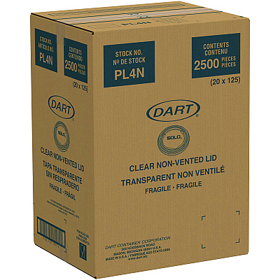 Dart Portion/Souffle Cup Lids, Fits 3.25 oz to 9 oz Cups, Clear, 125/Pack, 20 Packs/Carton (DCCPL4N)