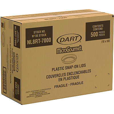 Dart Conex Deli Container Lid, Clear, Plastic, 500/Carton (DCCNL8RT7000)