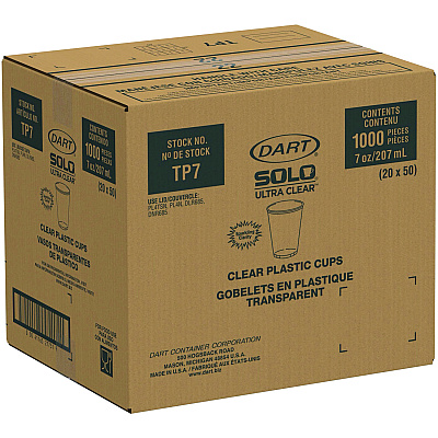 Dart Ultra Clear PETE Cold Cups, 7 oz, Clear, 50/Pack (DCCTP7PK)
