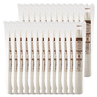 Solo Thermoguard Insulated Paper Hot Cups, 8 oz, White Sustainable Forest Print, 40/Pack (DCCDWTG8W)