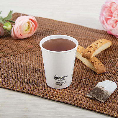 Solo Thermoguard Insulated Paper Hot Cups, 8 oz, White Sustainable Forest Print, 40/Pack (DCCDWTG8W)