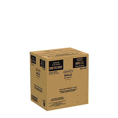 Solo Thermoguard Insulated Paper Hot Cups, 16 oz, White Sustainable Forest Print, 30/Pack (DCCDWTG16W)