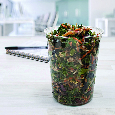 Dart Microgourmet Plastic Deli Container, 32 oz, 4.7" Diameter x 5.7"h, Clear, 500/Carton (DCCMN320100)