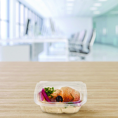 Dart ClearPac SafeSeal Tamper-Resistant/Evident Containers, Flat Lid, 8 oz, 4.9 x 1.4 x 5.5, Clear, Plastic, 100/Bag, 2 Bags/CT (DCCCH8DEF)