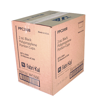 Fabri-Kal Portion Cups, 2 oz, Black, 2,500/Carton (FABPPC200B)