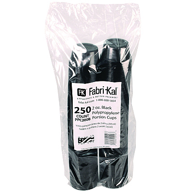 Fabri-Kal Portion Cups, 2 oz, Black, 2,500/Carton (FABPPC200B)