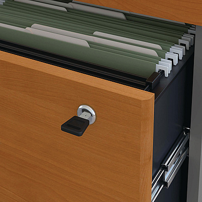 Bush Series C Lateral File, 2 Legal/Letter/A4/A5-Size File Drawers, Natural Cherry/Graphite Gray, 35.75" x 23.38" x 29.88" (BSHWC72454ASU)