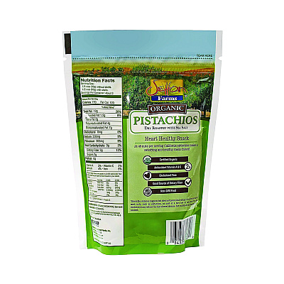 Setton Farms Organic Pistachios, Dry Roasted with Sea Salt, 7 oz Bag, 12/Carton (SEF5182)