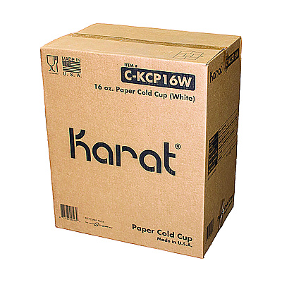 Karat Double Poly Paper Cold Cups, 16 oz, White, 1,000/Carton (KRTCKCP16W)