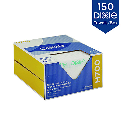 Dixie H700 Disposable Foodservice Towel, 13 x 24, Unscented, Green/White, 150/Carton (GPC29416)