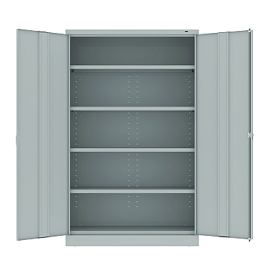 Tennsco Assembled Jumbo Steel Storage Cabinet, 48w x 18d x 78h, Light Gray (TNNJ1878SULGY)