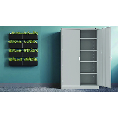 Tennsco Assembled Jumbo Steel Storage Cabinet, 48w x 18d x 78h, Light Gray (TNNJ1878SULGY)