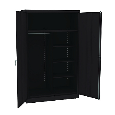 Tennsco Jumbo Combination Steel Storage Cabinet, 48w x 24d x 78h, Black (TNNJ2478SUCBK)